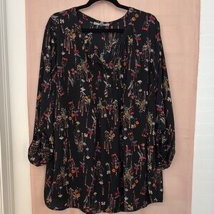 Floral Black Blouse